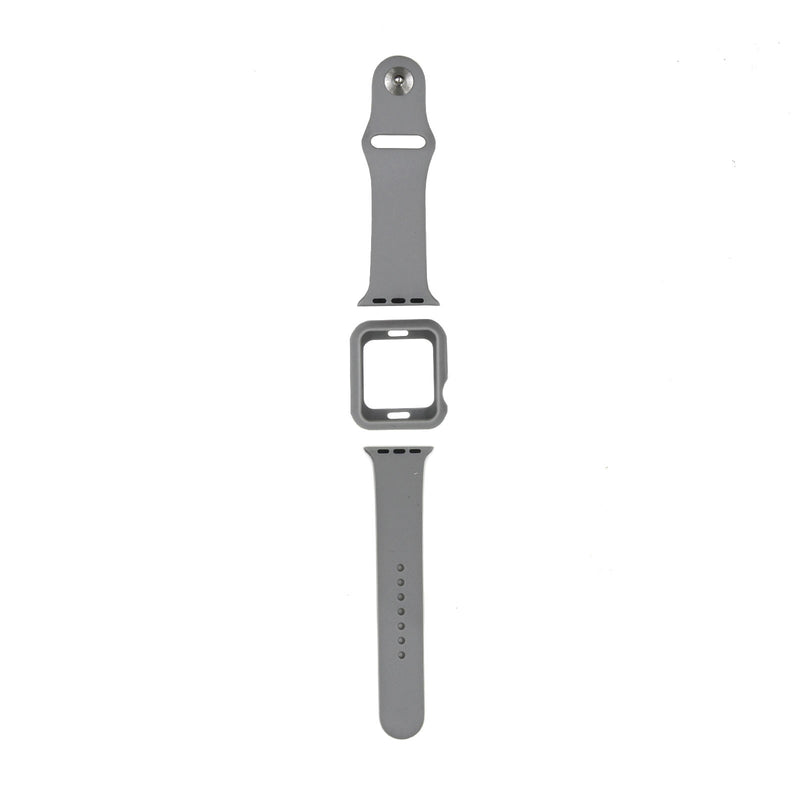 Skal med Armband Silikon Apple Watch 1/2/3 38mm Ljusgrå