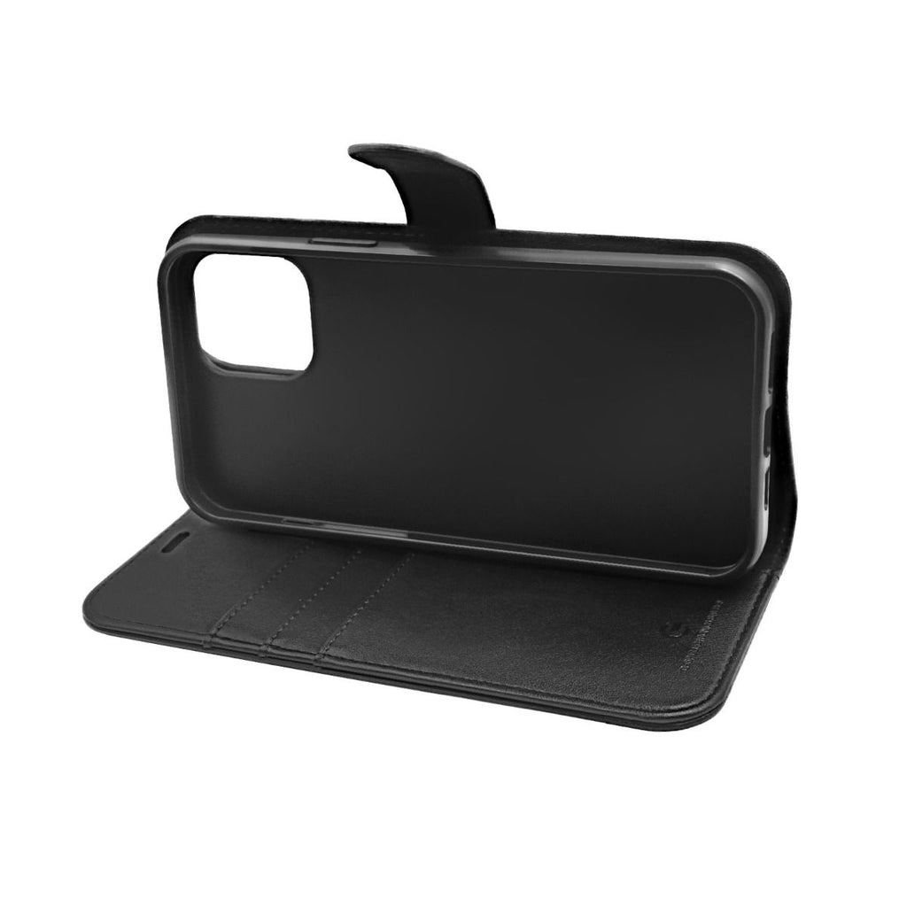 G-SP Plånboksfodral Läder Stativ iPhone 12 Mini Svart hos Phonecare.se
