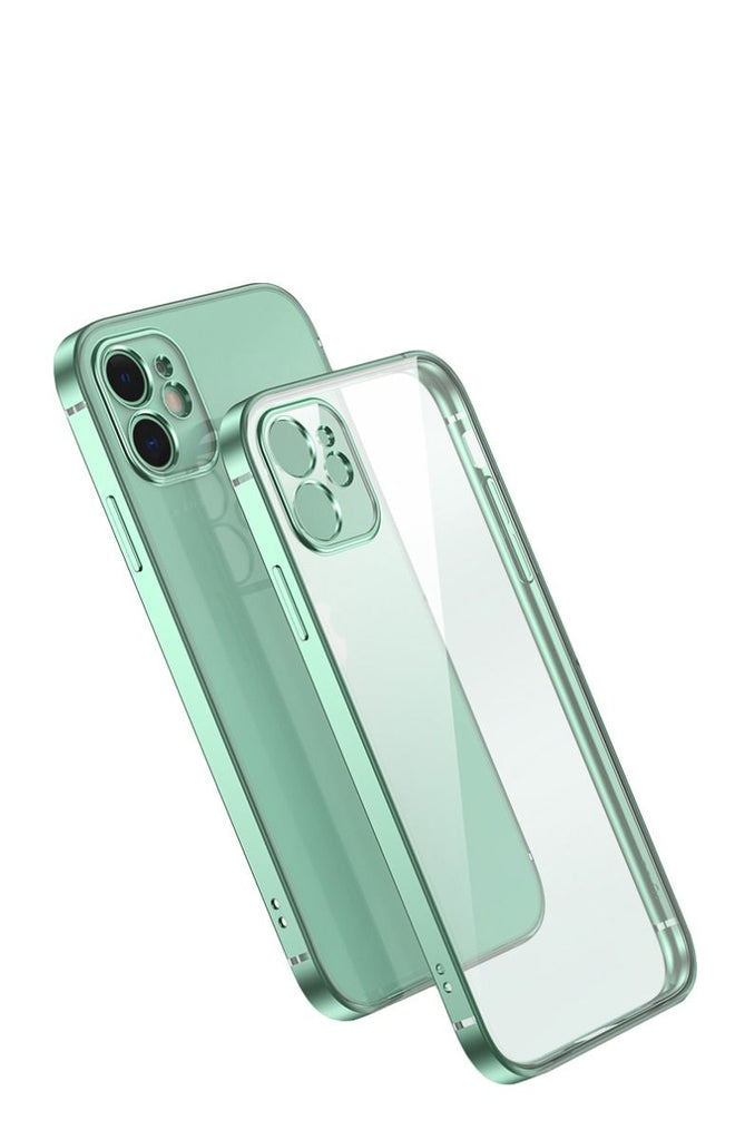 Mobilskal med Kameraskydd iPhone 12 Mini Grön/Klar
