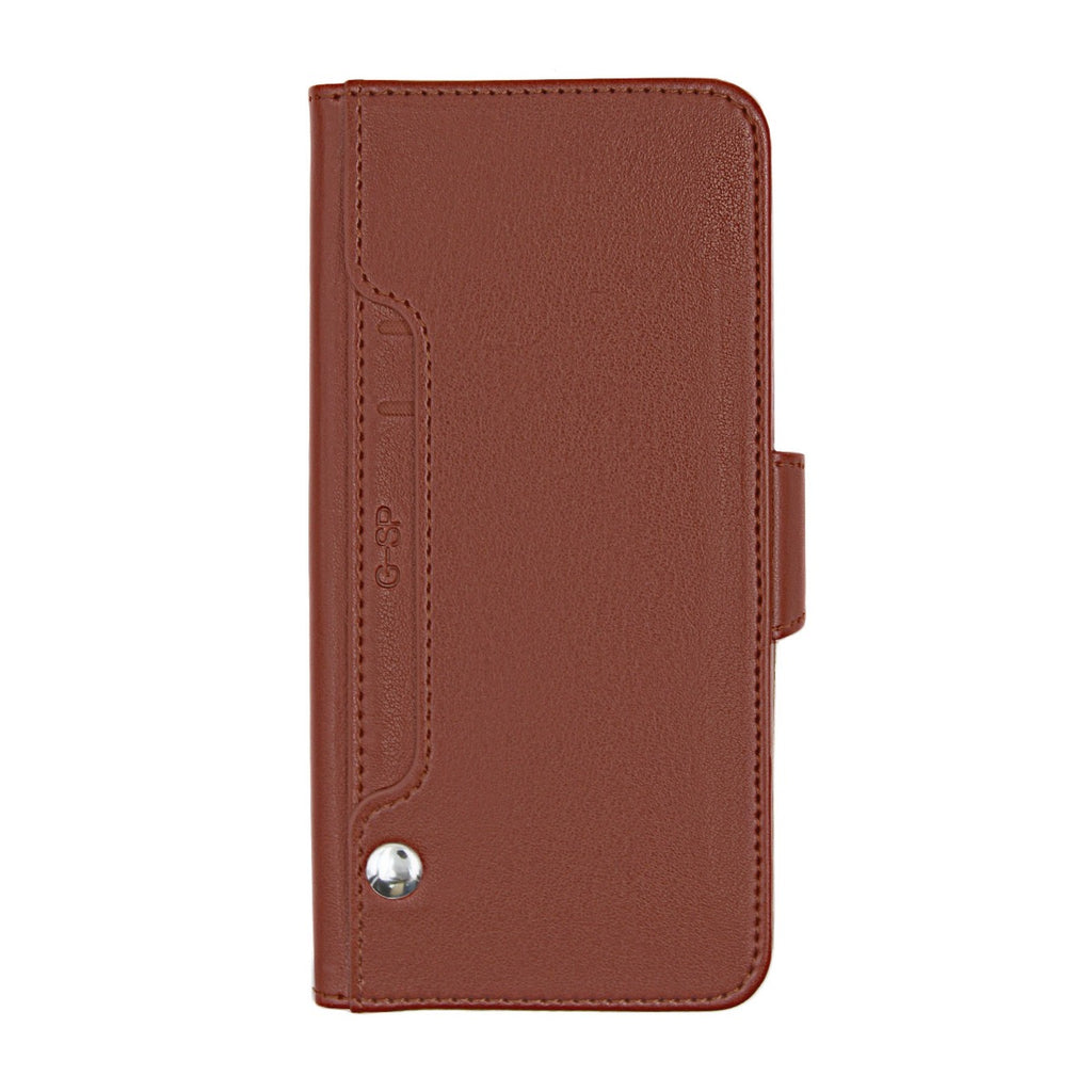 G-SP Flip Stand PU Leather Kickstand Card Case Brown For iPhone 7/8 hos Phonecare.se