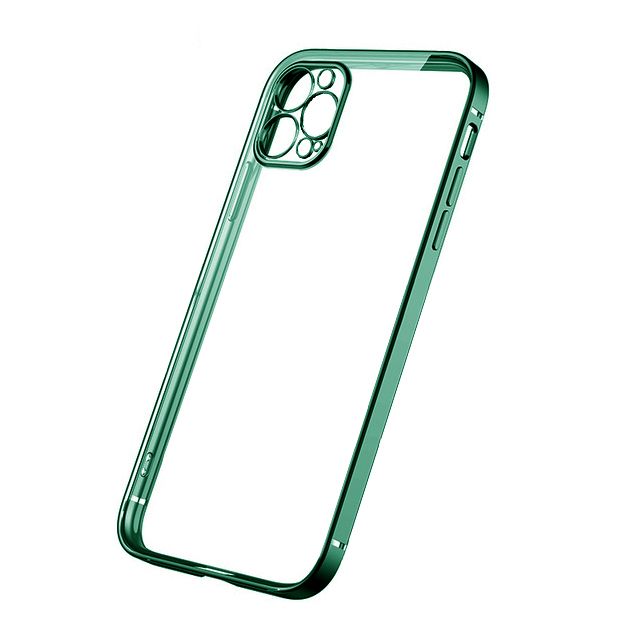 Mobilskal med Kameraskydd iPhone 12 Pro - Mörkgrön/transparent