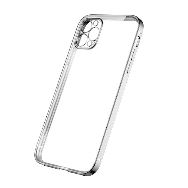 Mobilskal med Kameraskydd iPhone 12 Pro Silver/Klar