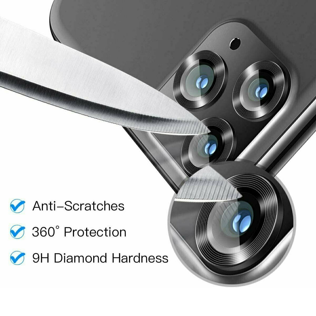 Lins/Kameraskydd med Metallram iPhone 12 Mini Svart (2-pack)