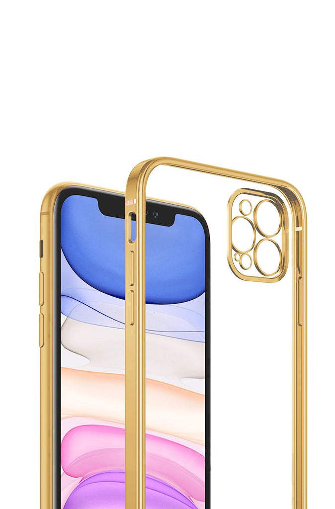 Mobilskal med Kameraskydd iPhone 12 Pro Max - Guld/transparent