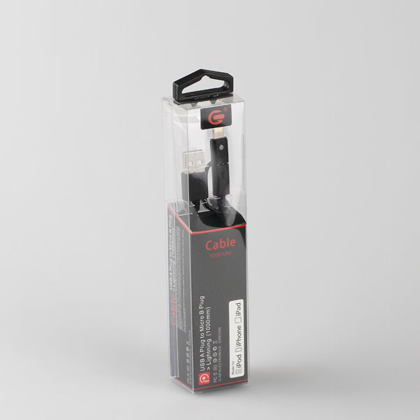 G-SP Micro-USB Kabel Lightning Adapter 1 meter Svart hos Phonecare.se