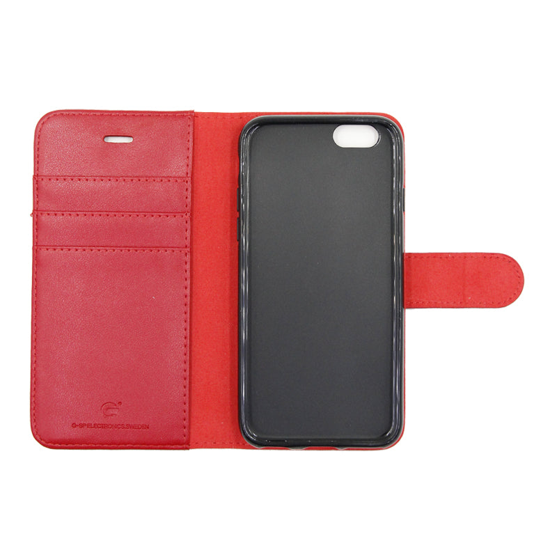 G-SP Plånboksfodral Läder Stativ iPhone 6/6S Röd hos Phonecare.se