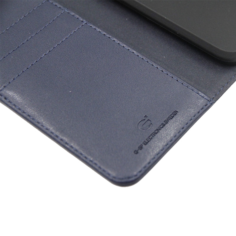 G-SP Plånboksfodral Läder Stativ iPhone X/XS Blå hos Phonecare.se