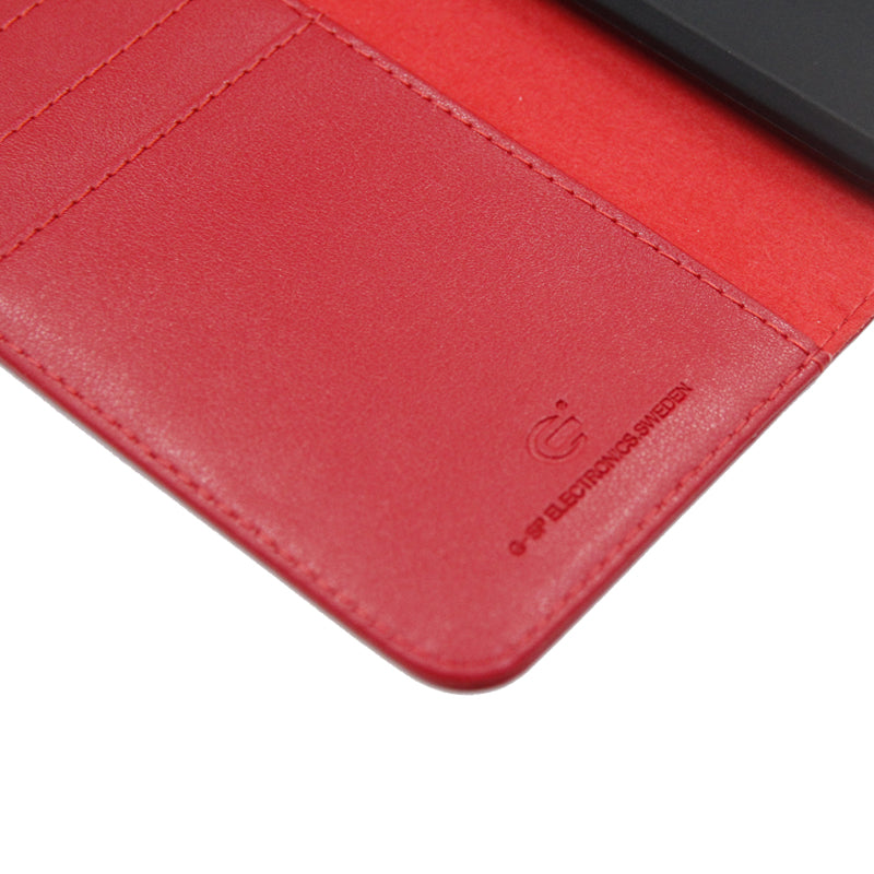 G-SP Plånboksfodral Läder Stativ iPhone X/XS Röd hos Phonecare.se