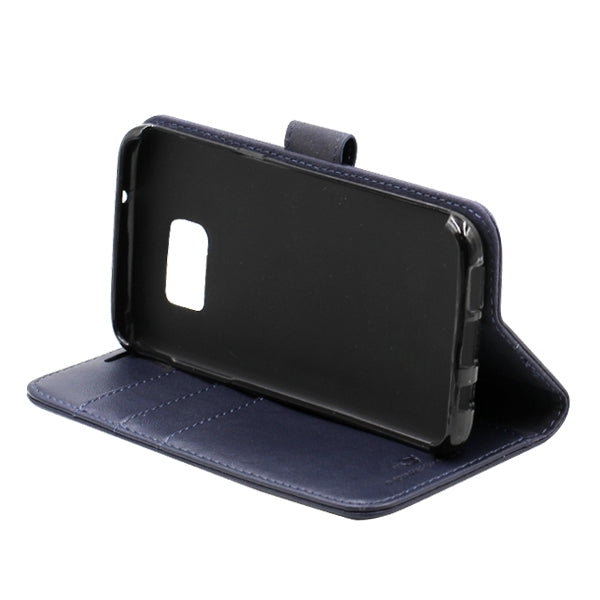 G-SP Plånboksfodral Läder Stativ Samsung S7 Edge Blå hos Phonecare.se