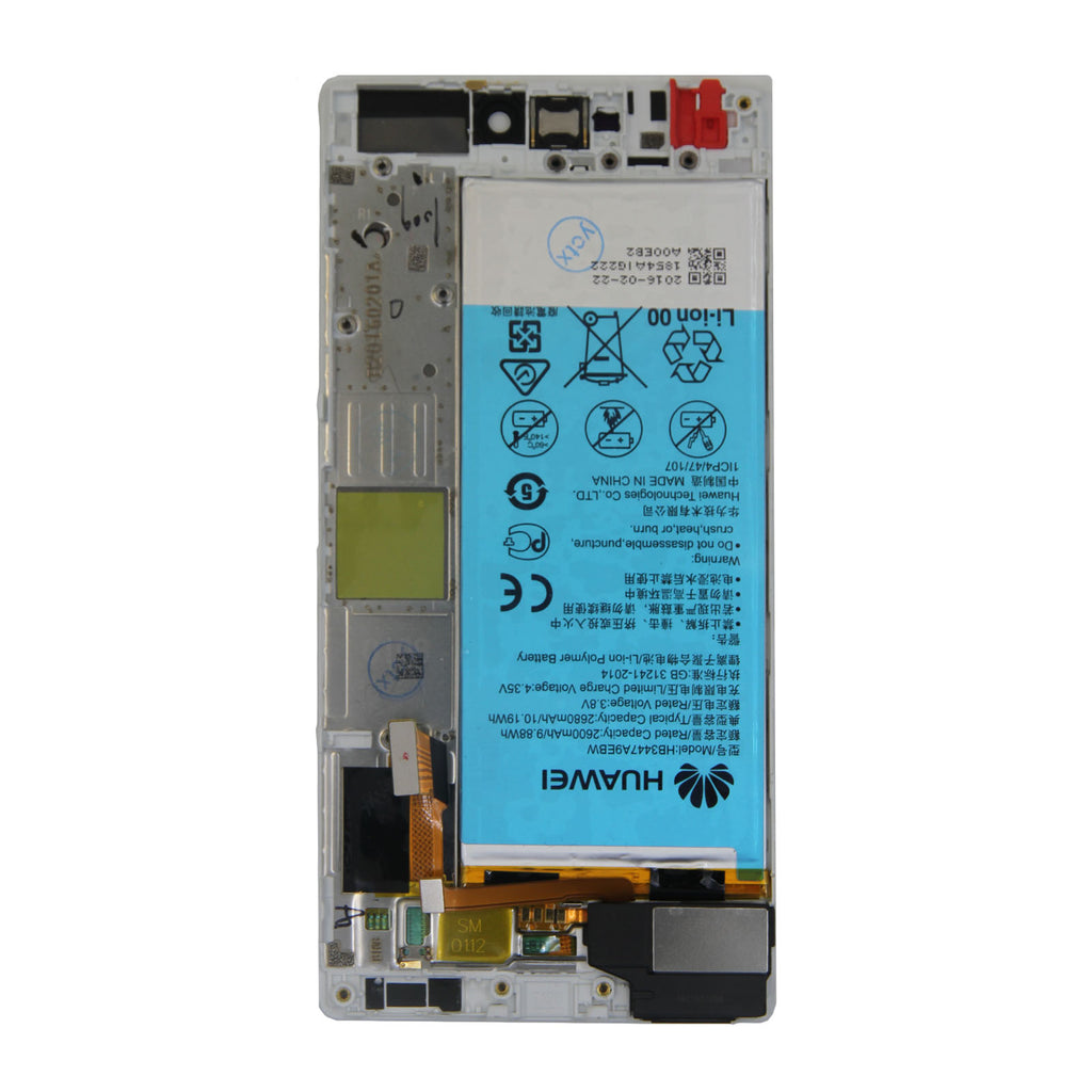 Huawei P8 Skärm med Batteri Original Vit