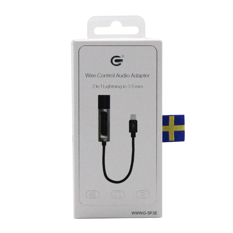 Lightning till 3,5mm Adapter med Ljudkontroll hos Phonecare.se