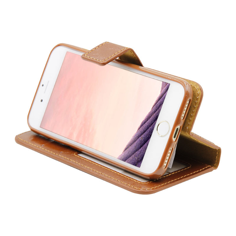 Plånboksfodral med Avtagbart Skal iPhone 7/8 Brun hos Phonecare.se