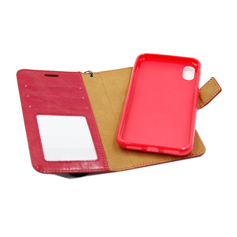 Plånboksfodral med Avtagbart Skal iPhone X Röd hos Phonecare.se