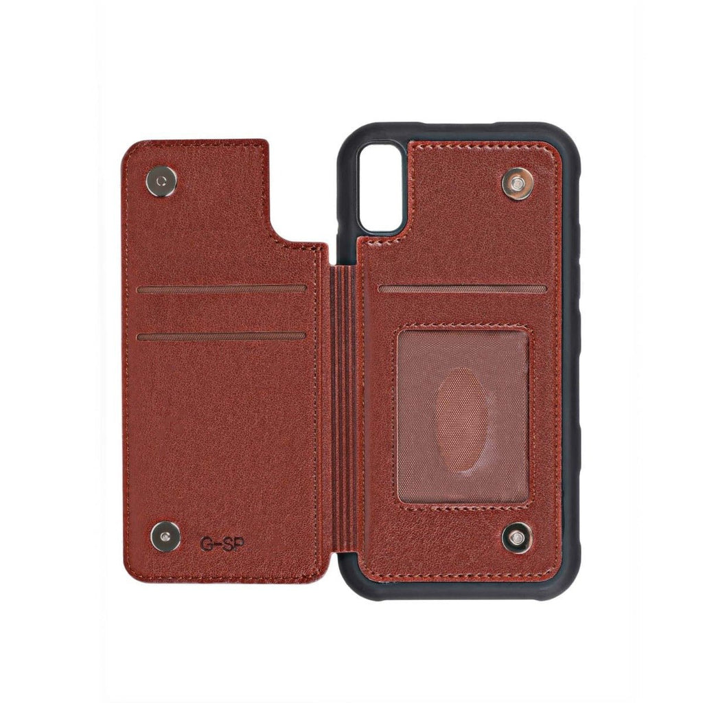 Stöttåligt Skal Kortfack G - SP iPhone X/XS - Brun