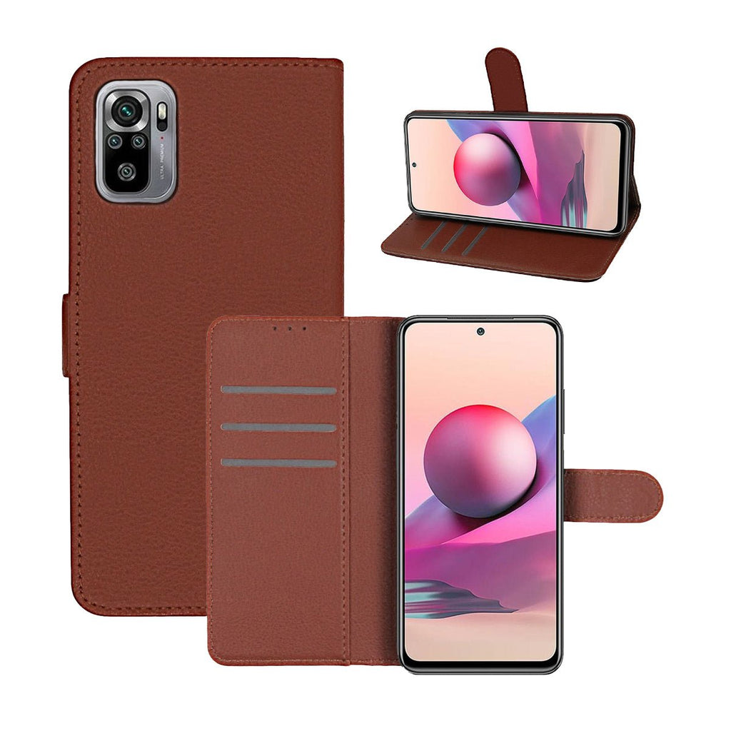 Xiaomi Redmi Note 10/10S Plånboksfodral med Stativ - Brun
